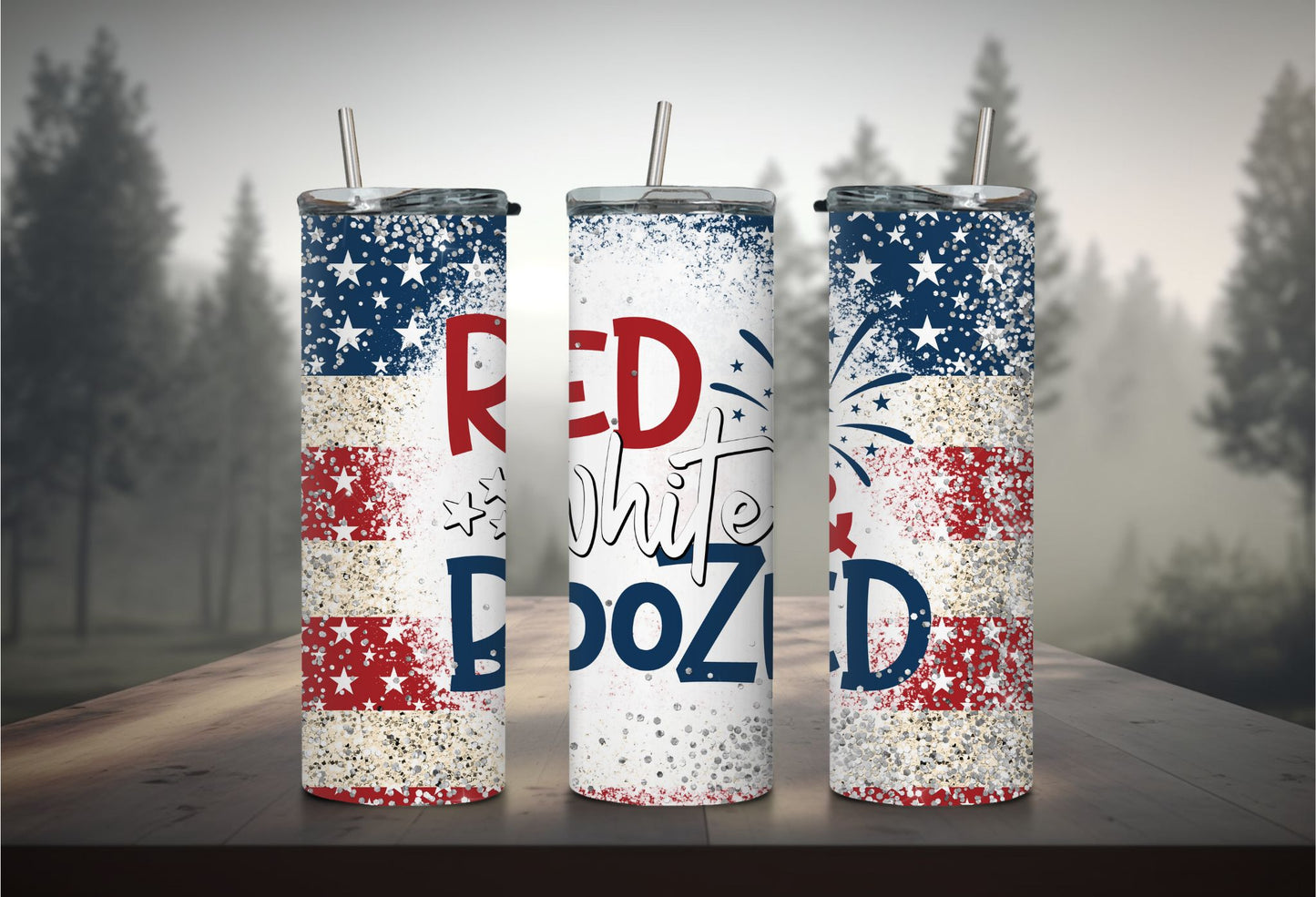 Red White and Boozed 4th of July Tumbler