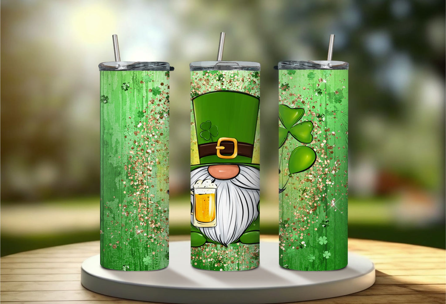 St. Patrick's Day Beer Drinking Gnome Tumbler